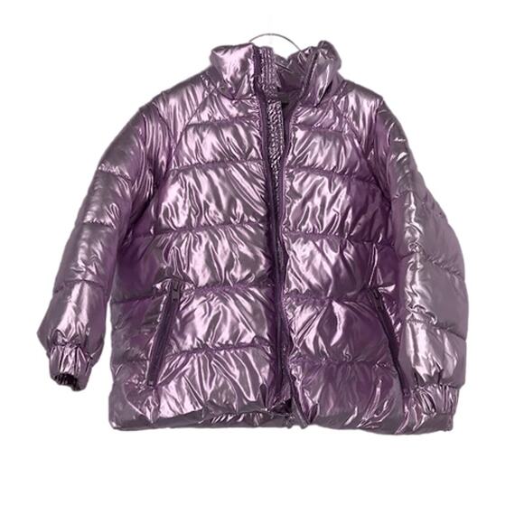 Stella McCartney Kids Lilac Puffer Jacket 6Y Oversize Metallic Foil Pockets